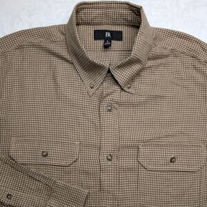 Banana Republic BR Mens Long Sleeve Button Down Shirt - Large Brown Pattern‎